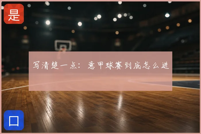 写清楚一点：意甲球赛到底怎么进